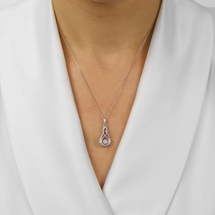 Necklaces International Diamond Center Silver Diamond ROL Pendant