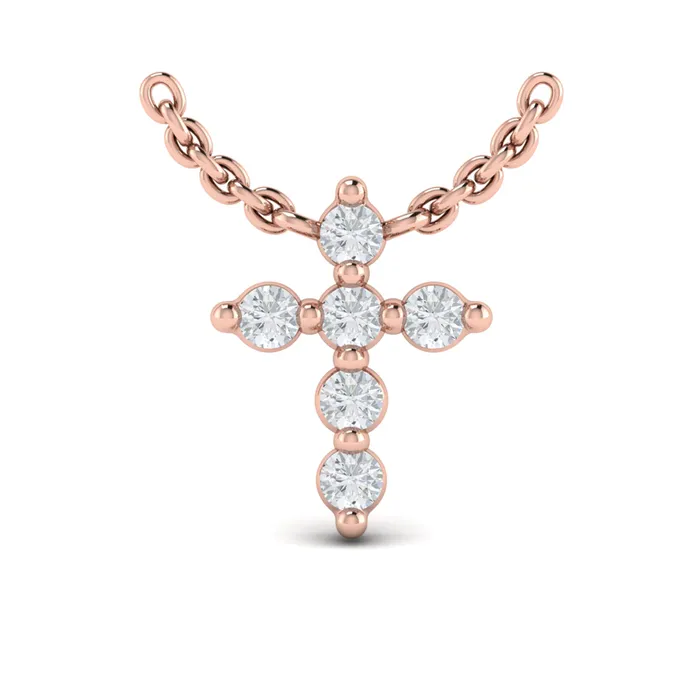 Necklaces International Diamond Center Vlora Adella 14K Diamond Cross Pendant 021CTW Necklaces International Diamond Center Vlora Adella 14K Diamond Cross Pendant 021CTW