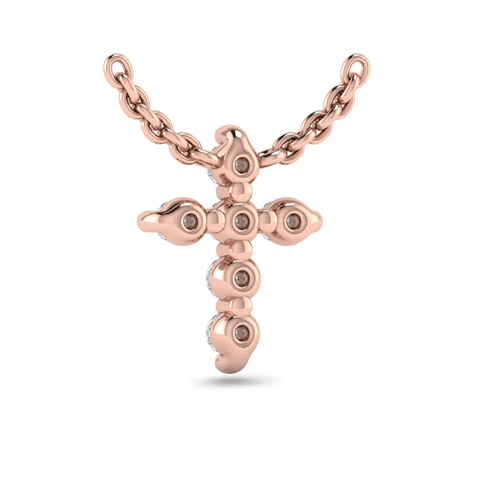 Necklaces International Diamond Center Vlora Adella 14K Diamond Cross Pendant 021CTW