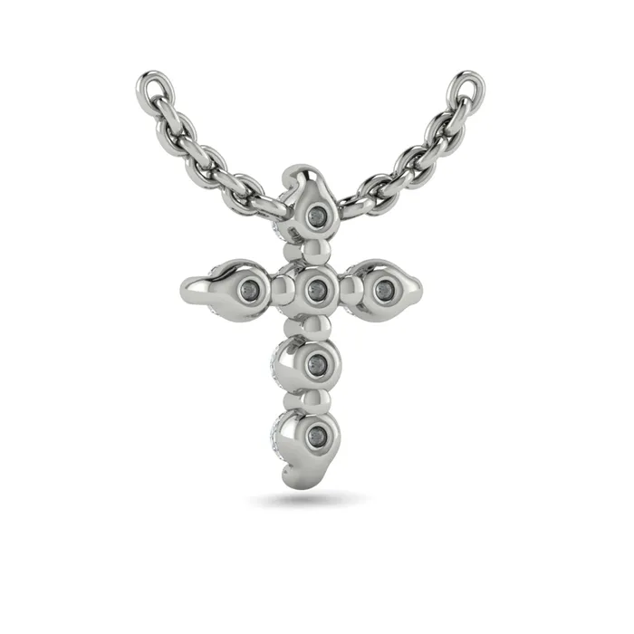 Necklaces International Diamond Center Vlora Adella 14K Diamond Cross Pendant 021CTW