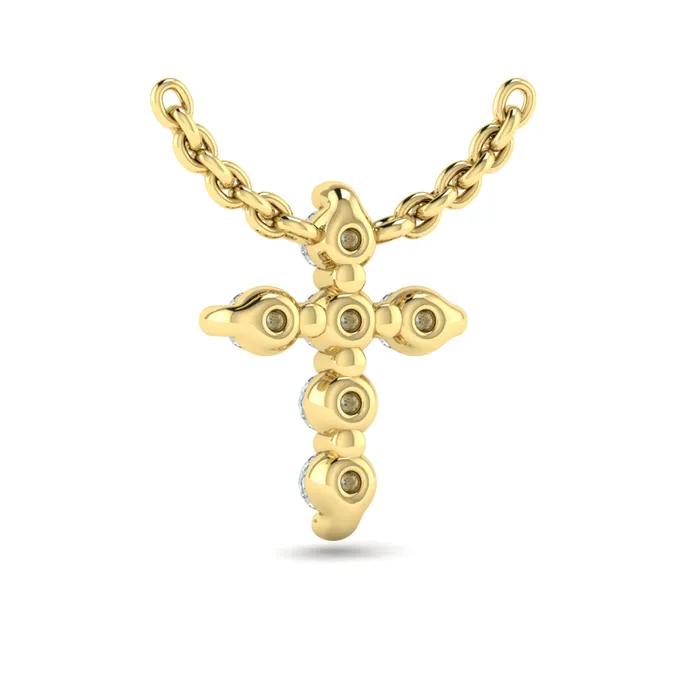 Necklaces International Diamond Center Vlora Adella 14K Diamond Cross Pendant 021CTW