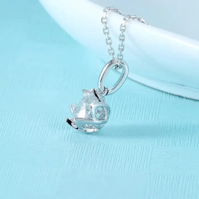 Necklaces Luxus Moissanite Rings Jewelry Beautiful Necklace Pendant For Her 14k White Gold Moissanite Necklace Pendant 1ct