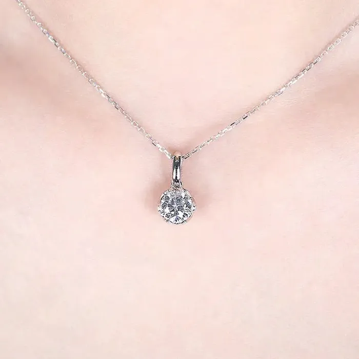 Necklaces Luxus Moissanite Rings Jewelry Beautiful Necklace Pendant For Her 14k White Gold Moissanite Necklace Pendant 1ct