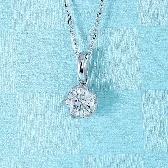 Necklaces Luxus Moissanite Rings Jewelry Beautiful Necklace Pendant For Her 14k White Gold Moissanite Necklace Pendant 1ct