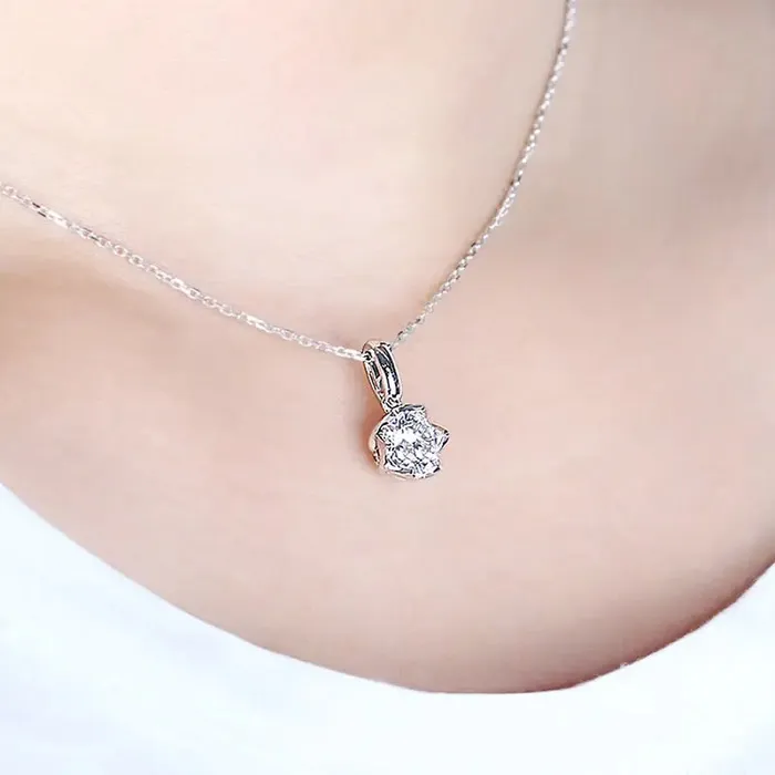 Necklaces Luxus Moissanite Rings Jewelry Beautiful Necklace Pendant For Her 14k White Gold Moissanite Necklace Pendant 1ct