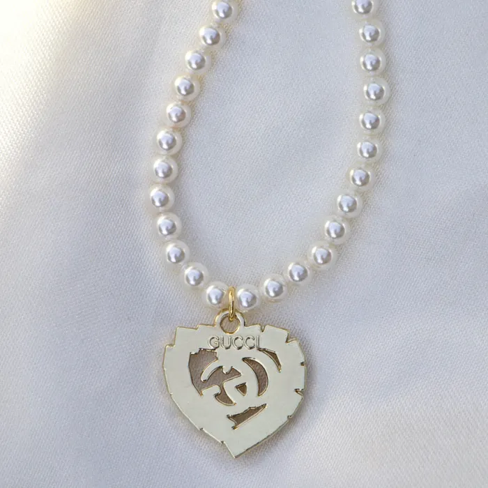 Necklaces Reluxe Vintage Gigi Pearls Heart Necklace