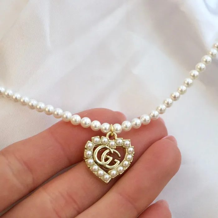 Necklaces Reluxe Vintage Gigi Pearls Heart Necklace