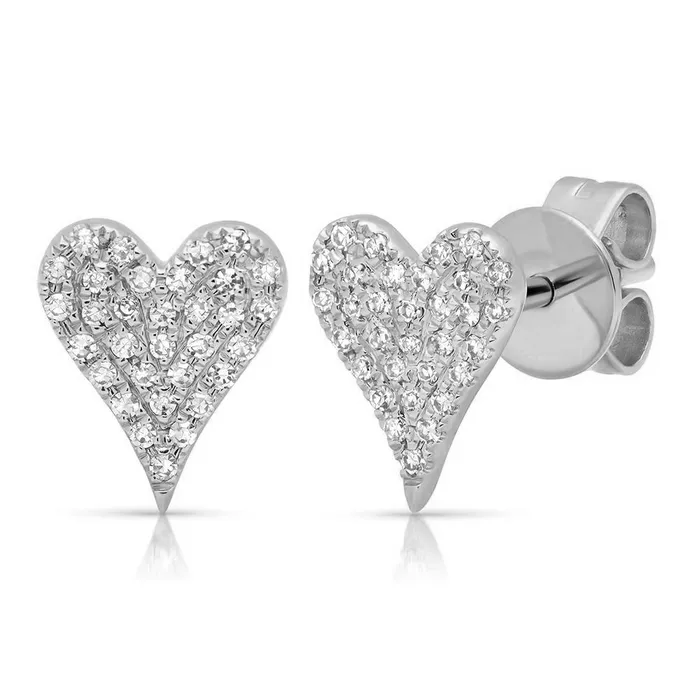 Necklaces SG Fine Pave Heart Studs