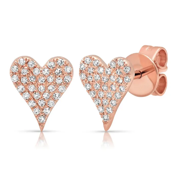 Necklaces SG Fine Pave Heart Studs