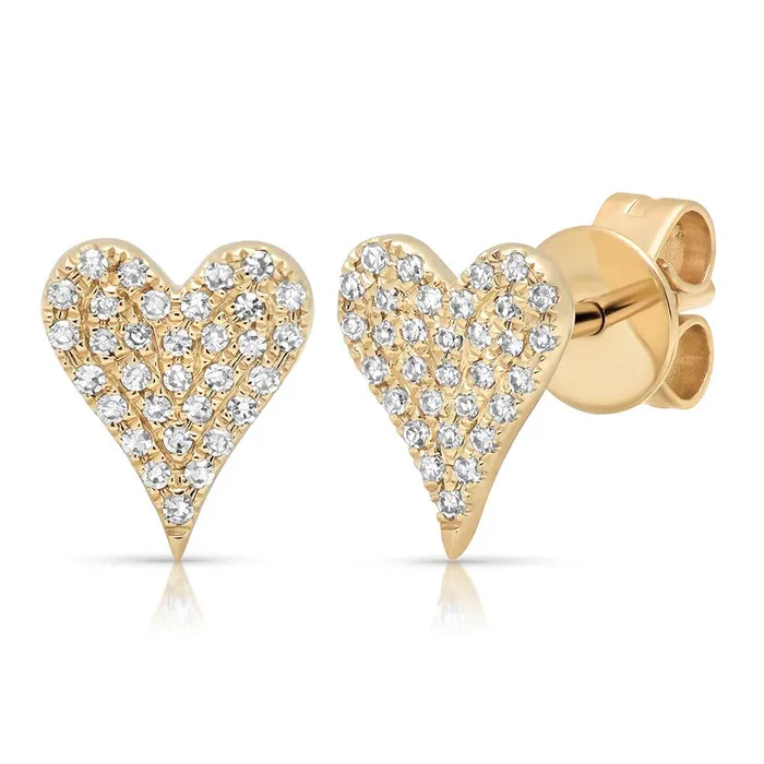 Necklaces SG Fine Pave Heart Studs