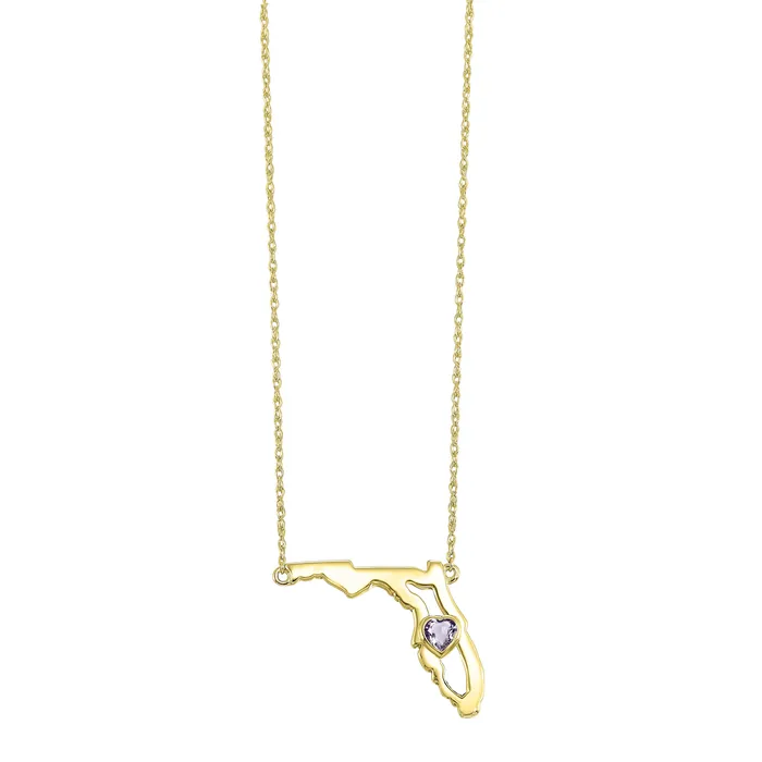 Necklaces Shop IDC estore 14K Amethyst Heart in Florida Necklace