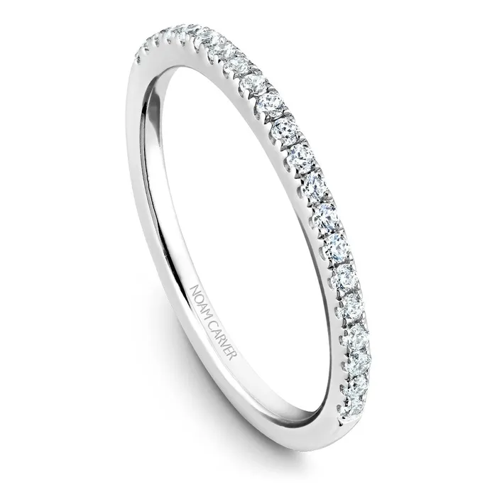 Noam Carver White Gold 3Stone Diamond Engagement Ring Setting 051 CTW International Diamond Center Rings