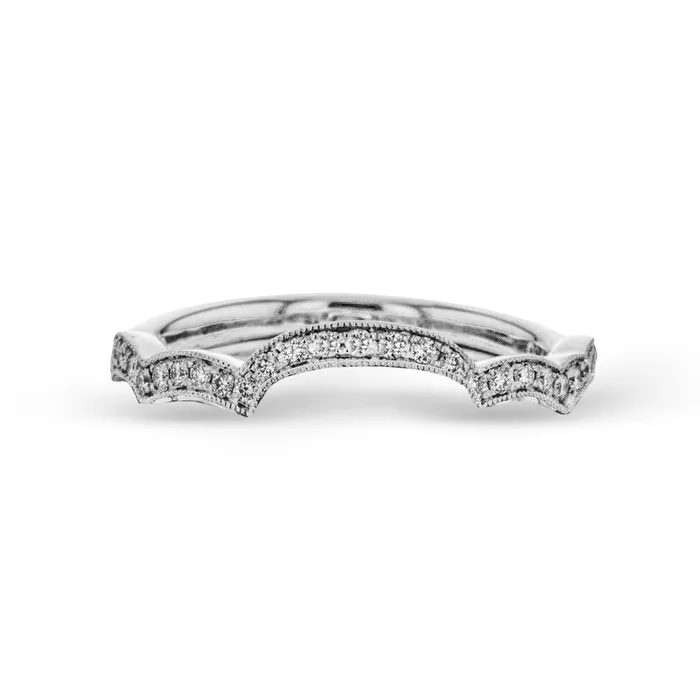 PreStyled Sets International Diamond Center Simon G Wedding Band in 18k Gold with Diamonds