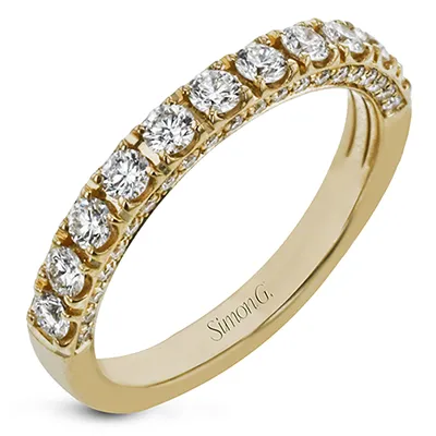 PreStyled Sets International Diamond Center Simon G Wedding Band in 18k Gold with Diamonds