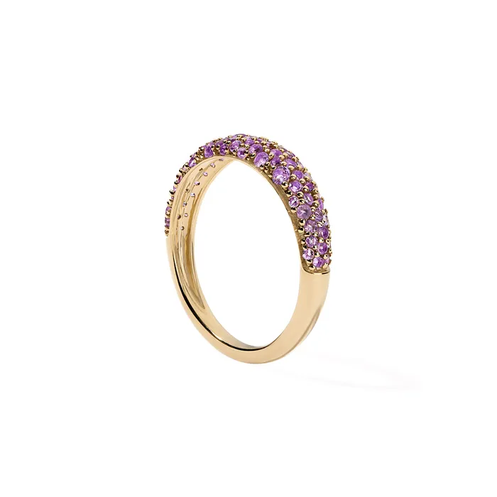 Purple Amethyst Pave Stack Ring SG Fine Rings