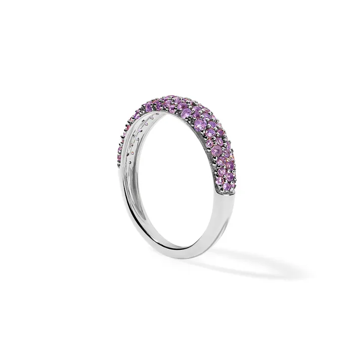 Purple Amethyst Pave Stack Ring SG Fine Rings