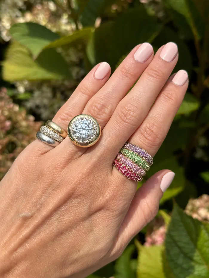 Purple Amethyst Pave Stack Ring SG Fine Rings