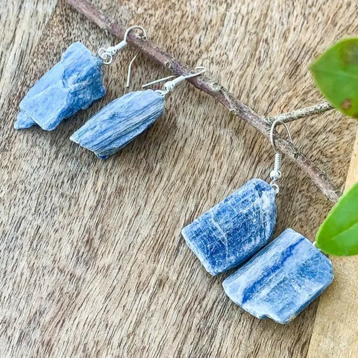 Raw Blue Kyanite Earrings Magic Crystals Earrings