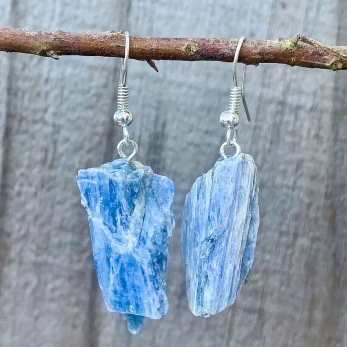 Raw Blue Kyanite Earrings Magic Crystals Earrings