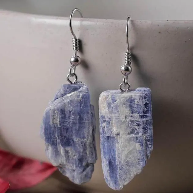 Raw Blue Kyanite Earrings Magic Crystals Earrings