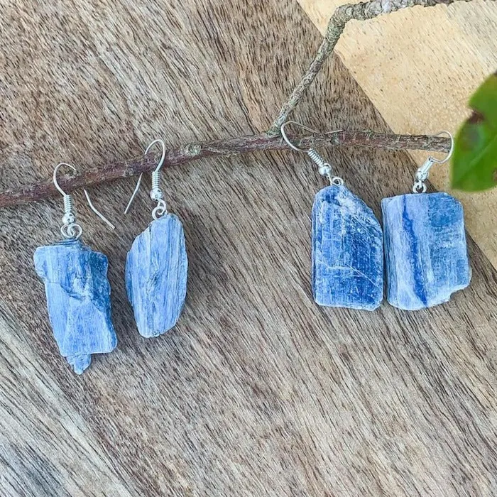 Raw Blue Kyanite Earrings Magic Crystals Earrings