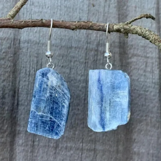 Raw Blue Kyanite Earrings Magic Crystals Earrings