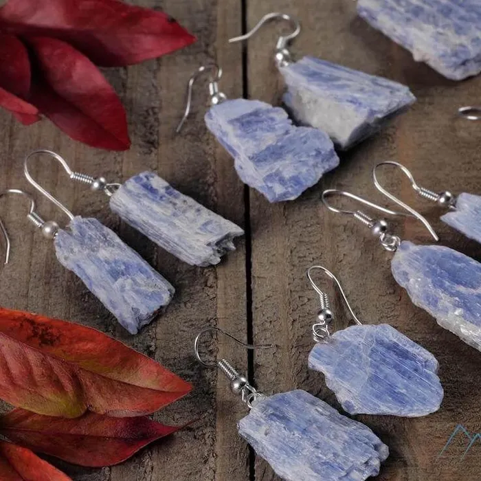 Raw Blue Kyanite Earrings Magic Crystals Earrings