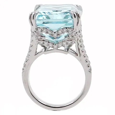 Rings Aquamarine and Diamond Fashion Ring Shop IDC estore