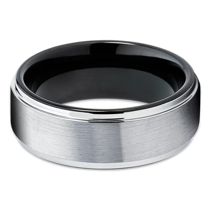 Rings Clean Casting Jewelry Black Tungsten Wedding Ring Gray Tungsten Ring Tungsten Wedding Band 8mm 6mm