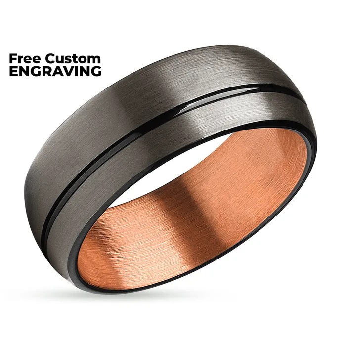 Rings Clean Casting Jewelry Gunmetal Wedding Band Rose Gold Ring Rose Gold Wedding Ring Gunmetal