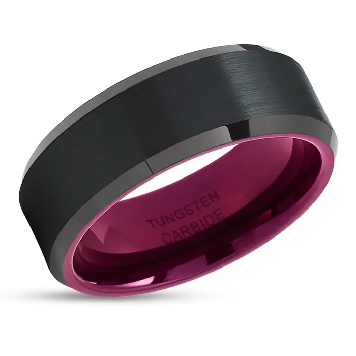 Rings Clean Casting Jewelry Purple Tungsten Ring Black Tungsten Ring Tungsten Carbide Ring Purple Band Rings Clean Casting Jewelry Purple Tungsten Ring Black Tungsten Ring Tungsten Carbide Ring Purple Band