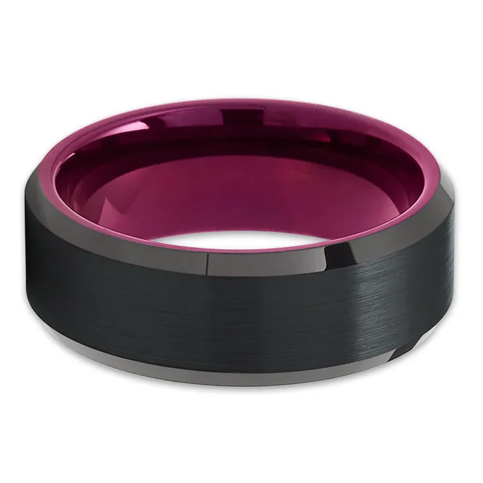 Rings Clean Casting Jewelry Purple Tungsten Ring Black Tungsten Ring Tungsten Carbide Ring Purple Band