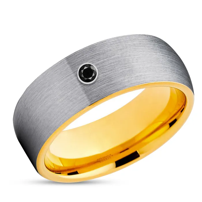 Rings Clean Casting Jewelry Yellow Gold Tungsten Ring Black Diamond Ring Tungsten Wedding Band Ring Rings Clean Casting Jewelry Yellow Gold Tungsten Ring Black Diamond Ring Tungsten Wedding Band Ring