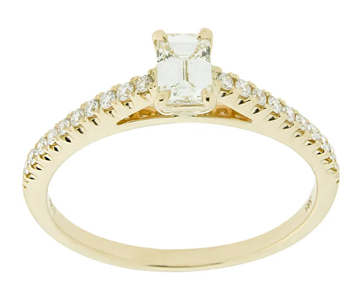 Rings Complete Rings Yellow Gold with 30 CTW Emerald Diamond Center Stone Classic Engagement Ring International Diamond Center Rings Complete Rings Yellow Gold with 30 CTW Emerald Diamond Center Stone Classic Engagement Ring International Diamond Center