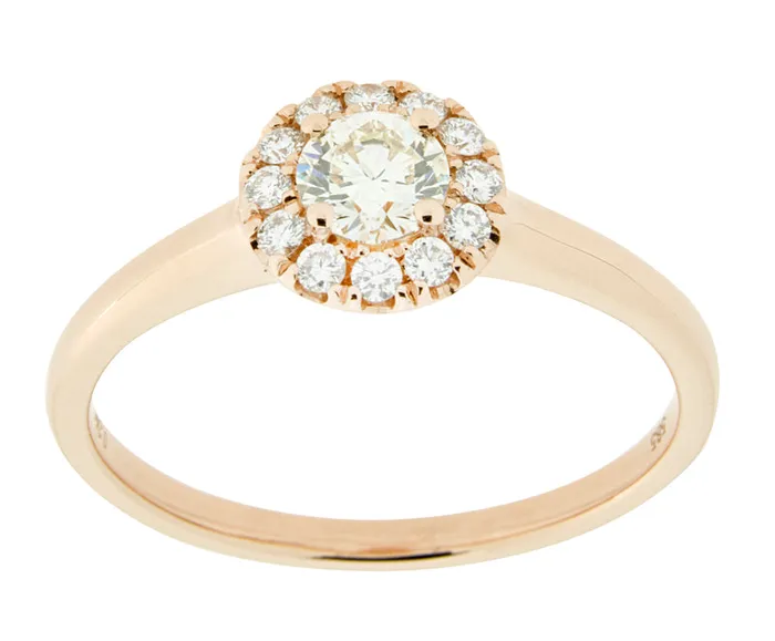 Rings International Diamond Center Complete Rings Rose Gold with 24 CTW Round Diamond Diamond Center Stone Halo Engagement Ring Rings International Diamond Center Complete Rings Rose Gold with 24 CTW Round Diamond Diamond Center Stone Halo Engagement Ring