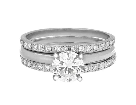 Rings International Diamond Center Complete Rings White Gold with 073 CTW Round Diamond Diamond Center Stone Solitaire Engagement Ring