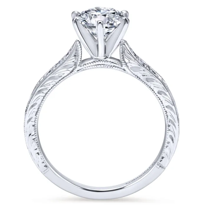 Rings International Diamond Center Gabriel Bridal Collection White Gold Petite Side Diamonds Straight Engagement Ring 01 ctw Rings International Diamond Center Gabriel Bridal Collection White Gold Petite Side Diamonds Straight Engagement Ring 01 ctw