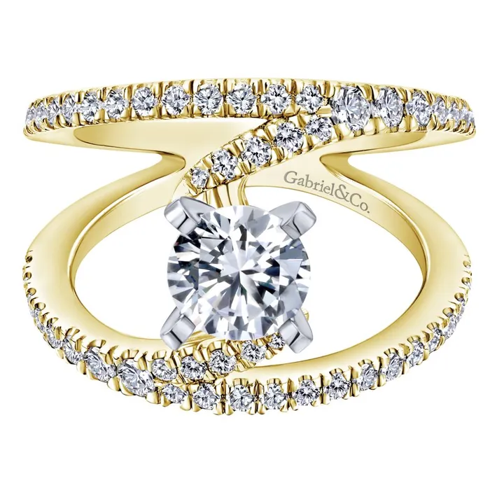 Rings International Diamond Center Gabriel Bridal Collection Yellow Gold Split Shank Engagement Ring 068 ctw Rings International Diamond Center Gabriel Bridal Collection Yellow Gold Split Shank Engagement Ring 068 ctw