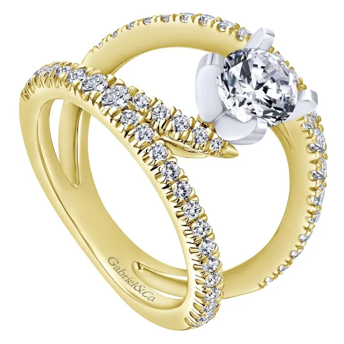 Rings International Diamond Center Gabriel Bridal Collection Yellow Gold Split Shank Engagement Ring 068 ctw Rings International Diamond Center Gabriel Bridal Collection Yellow Gold Split Shank Engagement Ring 068 ctw