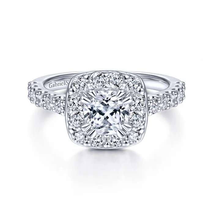 Rings International Diamond Center Gabriel Contemporary Collection White Gold Halo Engagement Ring 09 CTW Rings International Diamond Center Gabriel Contemporary Collection White Gold Halo Engagement Ring 09 CTW