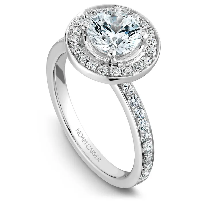 Rings International Diamond Center Noam Carver White Gold Channel Set Diamond Engagement Ring Setting with Halo 055 CTW Rings International Diamond Center Noam Carver White Gold Channel Set Diamond Engagement Ring Setting with Halo 055 CTW