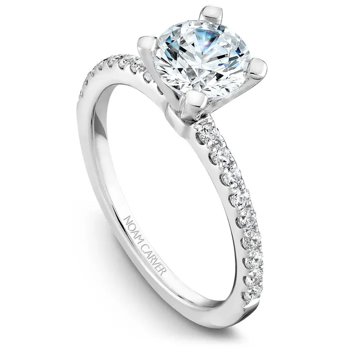 Rings International Diamond Center Noam Carver White Gold Peg Head Semi Mount Diamond Solitaire Engagement Ring Setting 028 CTW Rings International Diamond Center Noam Carver White Gold Peg Head Semi Mount Diamond Solitaire Engagement Ring Setting 028 CTW