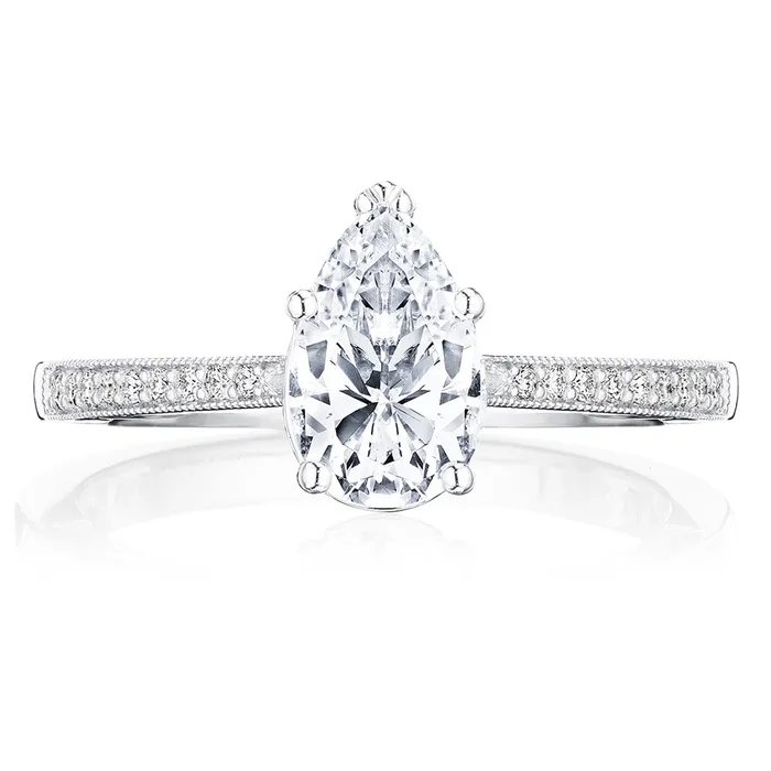Rings International Diamond Center Tacori 14k White Gold Coastal Crescent Collection Classic Engagement Ring Setting 014CTW Rings International Diamond Center Tacori 14k White Gold Coastal Crescent Collection Classic Engagement Ring Setting 014CTW