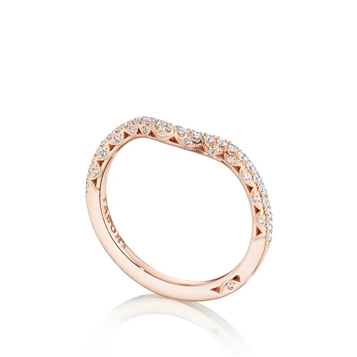 Rings International Diamond Center Tacori 18k Rose Gold Petite Crescent Diamond Wedding Band 024 CTW Rings International Diamond Center Tacori 18k Rose Gold Petite Crescent Diamond Wedding Band 024 CTW
