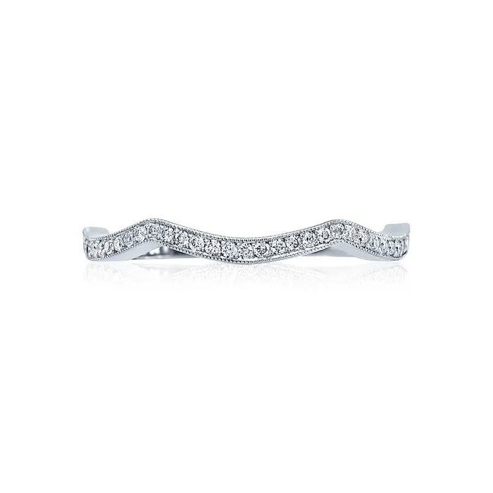 Rings International Diamond Center Tacori 18k White Gold Ribbon Diamond Wedding Band 015 CTW Rings International Diamond Center Tacori 18k White Gold Ribbon Diamond Wedding Band 015 CTW