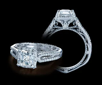 Rings International Diamond Center Verragio Venetian Asscher Diamond Engagement Ring Setting 035 CTW Rings International Diamond Center Verragio Venetian Asscher Diamond Engagement Ring Setting 035 CTW