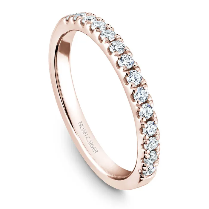Rings Noam Carver Rose Gold Floral Halo Engagement Ring Setting 059 CTW International Diamond Center