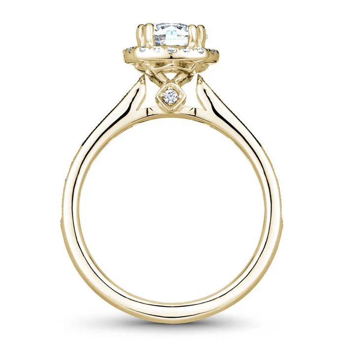 Rings Noam Carver Yellow Gold Diamond Engagement Ring Setting with Halo 036 CTW International Diamond Center