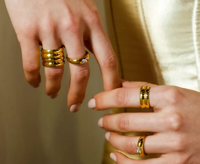 Rings Stacked Band Ring VibeSzn