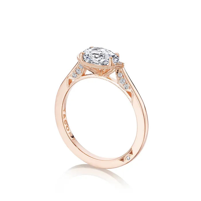 Rings Tacori 18k Rose Gold Simply Tacori Pear Diamond Engagement Ring Setting 011 CTW International Diamond Center Rings Tacori 18k Rose Gold Simply Tacori Pear Diamond Engagement Ring Setting 011 CTW International Diamond Center
